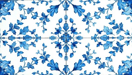 A beautiful blue floral pattern on a white background, ideal for various design projects.
