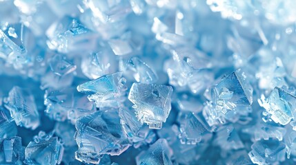 Obraz premium The image is of a blue substance that is made up of small, clear pieces