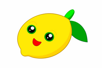 yellow lemon on a white background