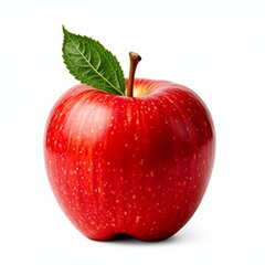 Red apple. Red ripe apple on white background