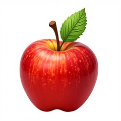 Red apple. Red ripe apple on white background