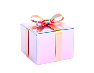 Gift box with bow isolated on transparent background
