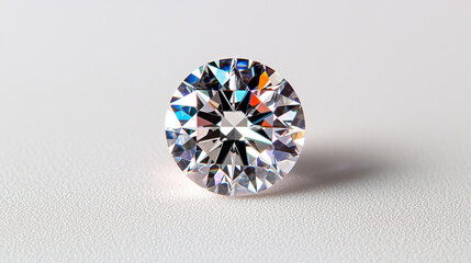 A sparkling diamond featuring brilliant cut and clear reflections on a white background. isolated on white background.