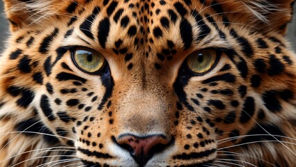 Fototapeta premium Realistic leopard fur texture for wild cat design