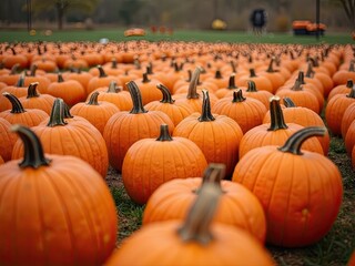 Abundant Pumpkin Patch in Autumn