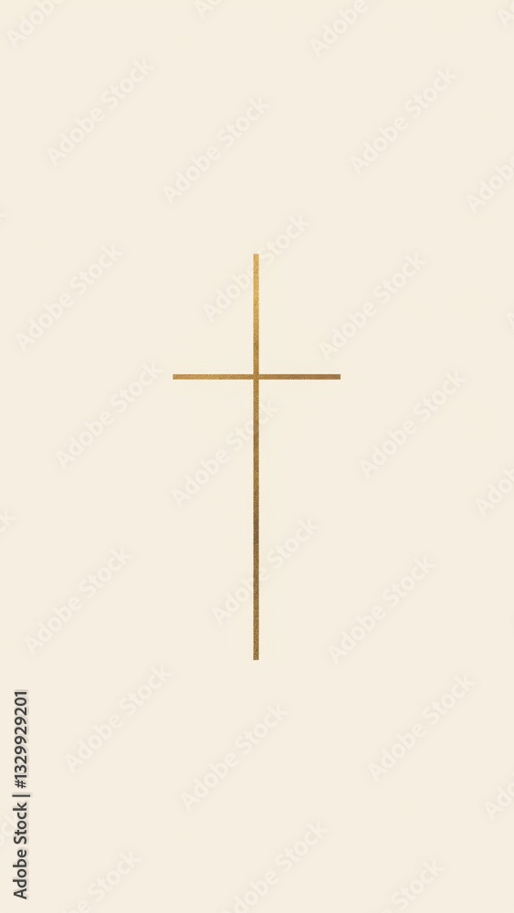 Aufkleber a simple graphic representation with a christian symbol on a textured background.