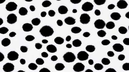 Seamless dalmatian fur pattern with black spots