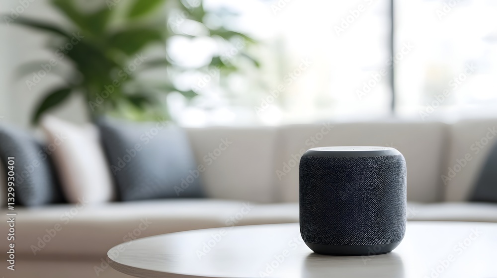 Poster modern interactive voice-controlled smart home display