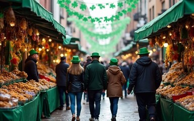 A festive outdoor market during traditional event.
