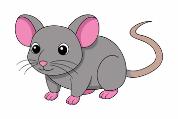A Cute mouse vector art in illustration on a white Background 