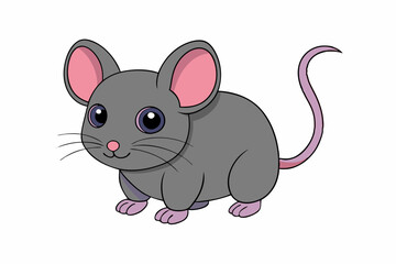 A Cute mouse vector art in illustration on a white Background 