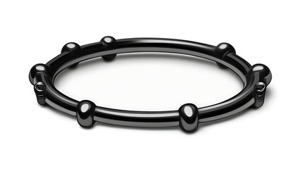 Black circular bracelet with decorative beads