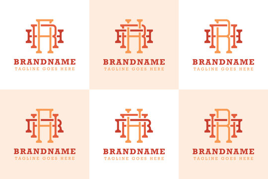 Letters ARH AHR HRA HAR RHA RAH Monogram Logo Set, suitable for any brand