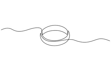 Wedding Ring Continuous Line Icon, Wedding Ring continuous line drawing with color shapes, Wedding ring continuous one line drawing. Isolated on white background vector illustration.