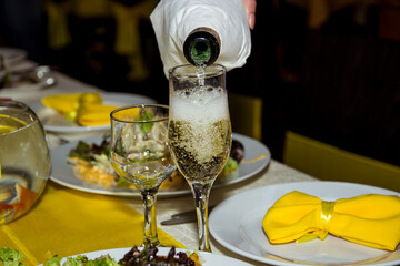 champagne glasses on a table