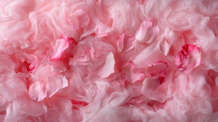 Pink Rose Petals on Soft Foam Texture Background