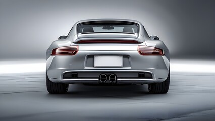 Blank Vehicle car license plate mockup for Automobile identification Information Fast Transportation Rear View