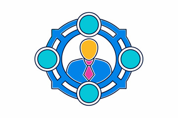 vector illustration of an abstract colorful people