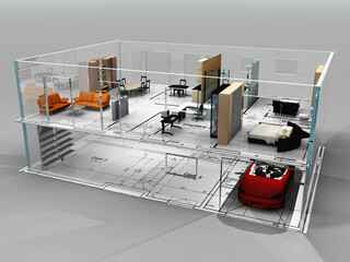 3d render of a modern house