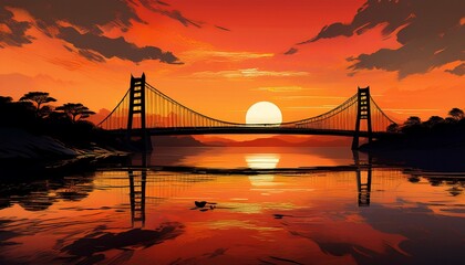 Obraz premium golden gate bridge at sunset