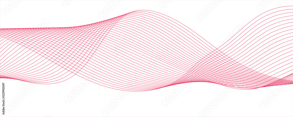Wall mural vector abstract pink light blend paper wave flow digital gradient transparent minimal flowing diagon