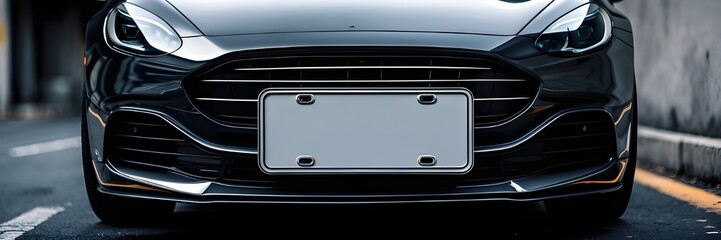 Blank Vehicle car bumper license plate for Automobile identification Information Urban Transportation front View