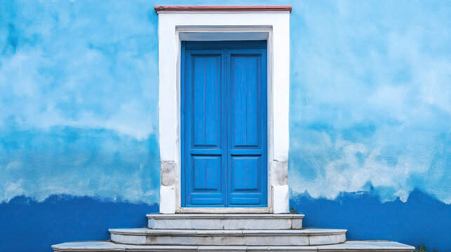Fototapeta blue door in a house