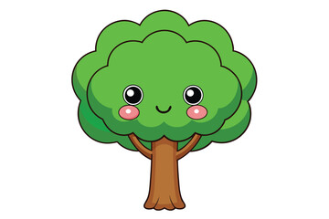 green tree isolated on white