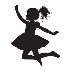 Child Jumping vector silhouette  illustration design 