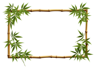 PNG bamboo frame greenery decor