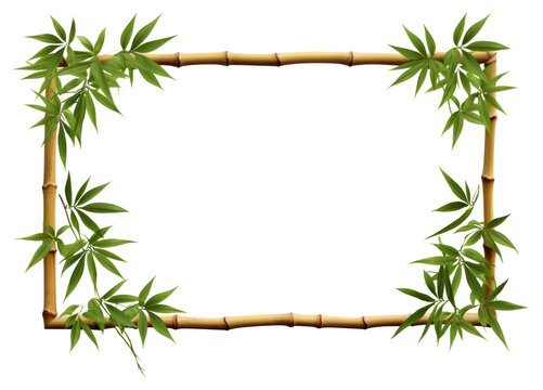 PNG bamboo frame greenery decor