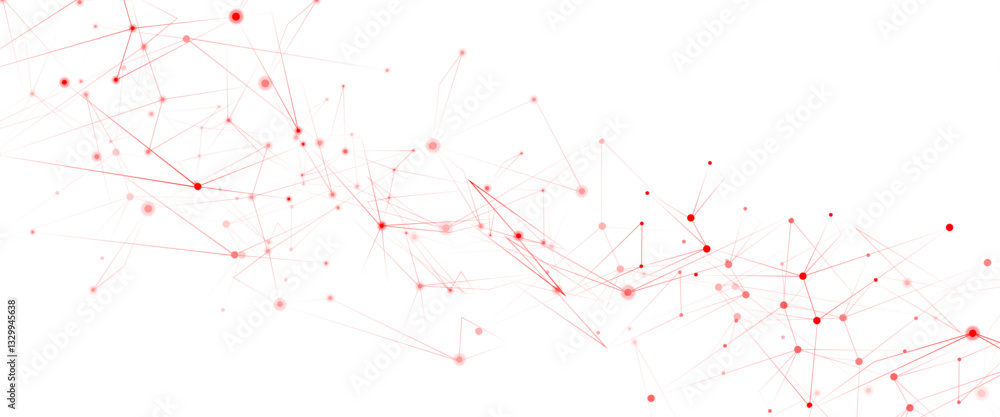 Poster Vector Connect link background. global network technology concept. Digital technology futuristic internet network speed connection red background.