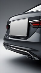 Blank Modern Vehicle car bumper license plate mockup for Automobile identification Information Transportation Rear View