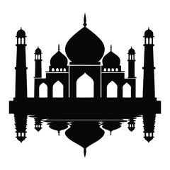  Taj Mahal silhouette with reflection
