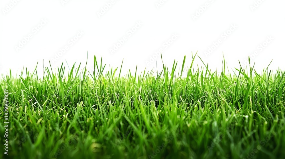 Aufkleber Field of green grass with no other objects in the image. The grass is lush and vibrant, creating a peaceful and serene atmosphere