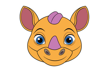 Cute animal Vector art in Illustration on a White Background