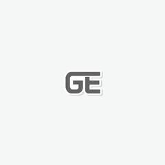 GE Letter Logo Design sticker isolated on gray background