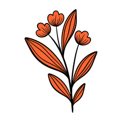 Fototapeta premium Line Art Leaves Design Illustration