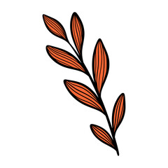 Line Art Leaves Design Illustration