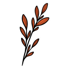 Obraz premium Line Art Leaves Design Illustration