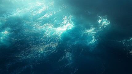 Obraz premium Abstract Blue Water Texture with Glowing Particles