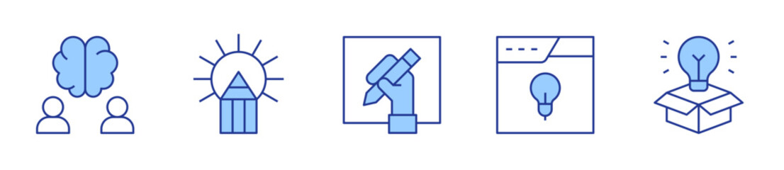 brain, creativity, creative, creative process, idea. Creativity Icon vector illustration. Line Duotone style. Editable stroke