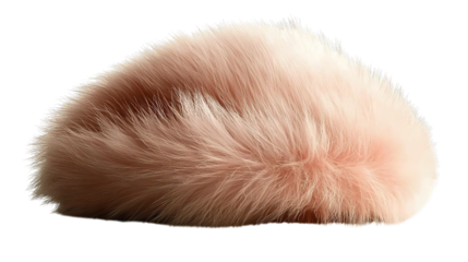 Png of Soft pink fur beret, elegant and stylish, perfect for winter fashion on transparent background.