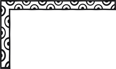 L-shaped border with semicircles inside a line. Vector illustration made with lines and semicircles creating an L-shaped border