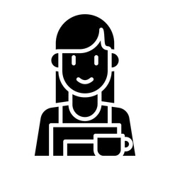 Woman barista icon