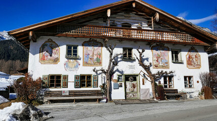 Wunderbares Haus mit L&uuml;ftlmalerei in Leutasch, &Ouml;sterreich