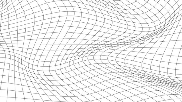 Distorted wave monochrome texture. dynamical rippled surface. 