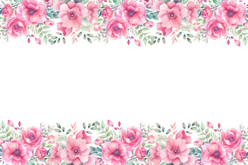 Watercolor flowers background vector for design.