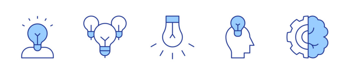 creativity, creative, creative brain, guru, idea. Creativity Icon vector illustration. Line Duotone style. Editable stroke