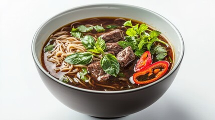 thai boat noodle soup with beef